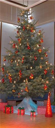 der weihnachtlich geschmückte Limbachsaal.privat
