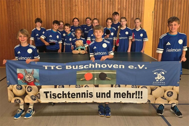 ein Teil der Mannschaftskinder des TTC Buschhoven e.V.