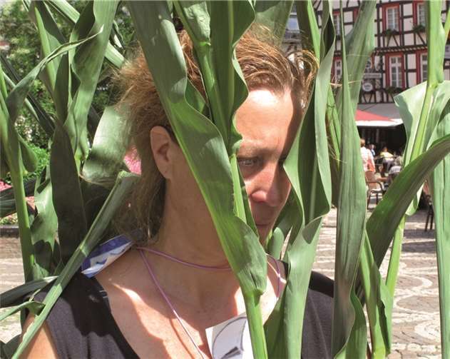 „explorativ“-Initiatorin Karin Meiner bei ihrer Performance 2013 in Ahrweiler. Archiv/Bullman