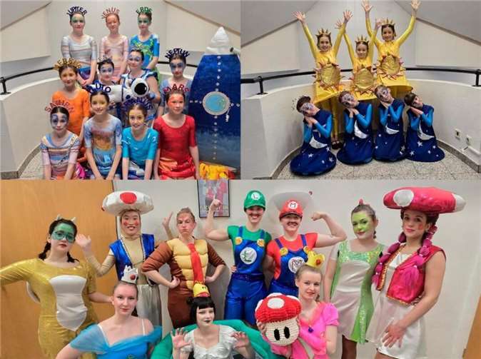 (oben l.) Gruppe Junioren, (oben r.) Gruppe Kinder, (unten) Gruppe Senioren.  Foto: privat/Sonja Mohr