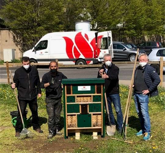 v. l. Ralf Wershofen, Emrush Pukshini, Ortsvorsteher Peter Krämer, stellvertretender Ortsvorsteher Ferdi Heuwagen.Foto: Privat