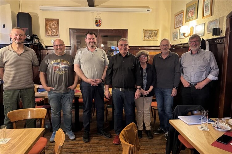 v. li. n. re. René Nieland, Rene Bender, Christian Eisele, Wolfgang Geil, Beate Nilges-Hallerbach, Jürgen Wittlich, Christoph Seeberg