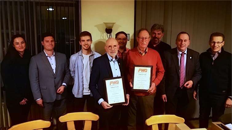 v.l.: Ann-Kathrin Schneider, Matthias Schmickler, Lukas Schmitt, Elmar Dölle, René Degen, Ludwig Dümpelfeld, Thomas Weber, Johannes Bell, Mike Roth.  Foto: FWG Brohltal