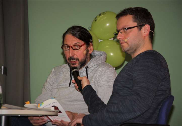 (v.l.) Autor Christoph Kloft und Moderator des Abends, Jürgen Korth.Fotos: privat