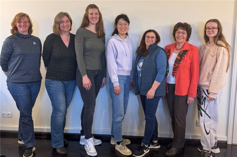 v.l. Désiré Schmitt, Katharina Großer, Anna Maria Schlederer, Piaoyi Zhang, Teresa Simões, Karin Becker-Schmitt, Alina Babel. Es fehlen Steffi Lea Walther, Petra Becker, Sonja Mohr