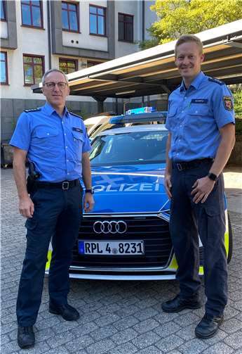 (v.l.) Erster Polizeihauptkommissar Lothar Rink und Polizeihauptkommissar David Schmitz.  Foto: Polizei