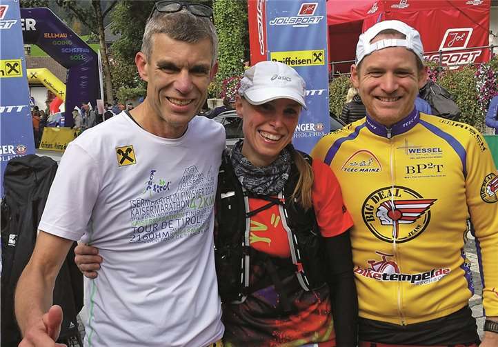 v.l. Heinrich, Ulrike und Bernd freuen sich über ihren erfolgreichen Lauf.privat