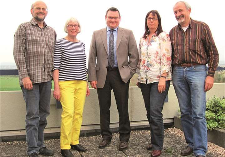 (v.l.) Helmut Hellwig, Inge Rockenfeller, Stefan Herschbach (Geschäftsführer SWN), Regine Wilke und Wolfgang Rahn.Bündnis 90/Die Grünen OV Neuwied