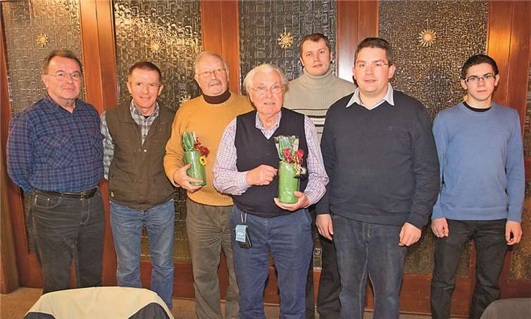 (v.l.) Kurt Keller, Ingo Baumeister, Hans-Jürgen Geimer, Gerhard Kalbitzer, Klaus Borg, Michael Oettgen, Markus Richter. Wolfgang Tischler