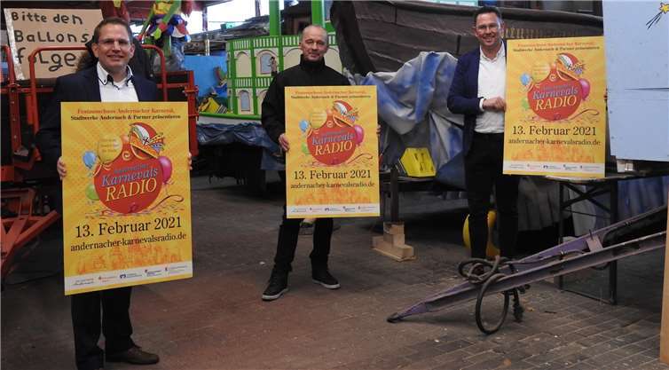 (v.l.) Lars Hörnig (Geschäftsführer Stadtwerke Andernach), Jürgen Senft (Präsident Festausschuss) und Marc Ulrich (marketingflotte). Fotos: WAMFO.de
