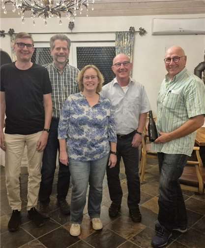 Wolfgang Horrmann neuer Vorsitzender (v.l.) Martin Lehnert, Wolfgang Horrmann, Regina Eckert, Alfred Förner und Gregor Sebastian. Foto: privat