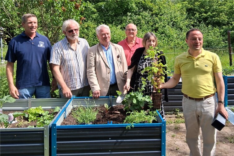 v.l. Rainer Arenz, Werner Weber, Prof. Dr. Borck,  Kurt Vogel (LützelAktiv), Lutgart Van Damme (Seniorenbeirat), Prof. Dr. Lukas