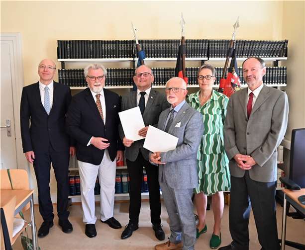 (v.l.) Stephan Rüll, Herbert Mertin, Jürgen Endres, Alfred Pohl, Dr. Susanne Dreyer-Mälzer und Joachim Anheier.  Foto: JM RLP