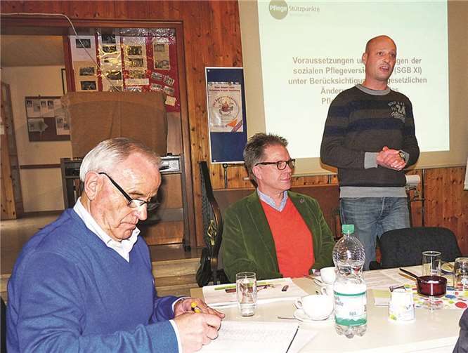 (v.l.) Theo Winkel (erster Vorsitzender der Senioren-Union Mendig), Ralph Custor (Inhaber PROMEDICA PLUS, Mayen) und Olaf Spohr (Dipl.-Sozialarbeiter vom Pflegestützpunkt Mendig/Pellenz). FRE