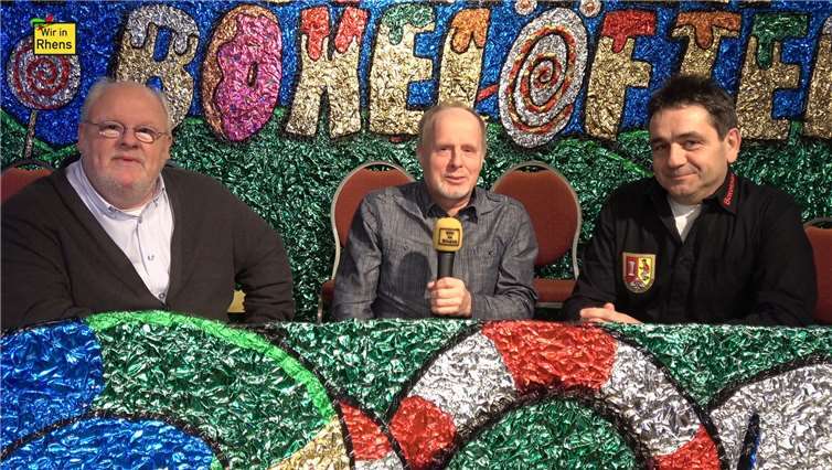 (v.l.) Udo Kamps, Michael Dempe und Christoph Bartmann im Interview über die Angebote der Spayer Fastnacht. Foto: privat