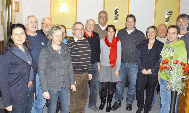 v.li. Claudia Bewersdorff, Hans Bauer, Hans-Joachim Bergmann, Ruth Doemen, Dagmar Koep (fast verdeckt), Otto Lembke, Rainer Doemen, Norbert Brüggemann, Martina Lorenzen, Carsten Jacob, Ellen Filzen, Klaus Olef, Alexander Lembke und Dieter Breuer.privat