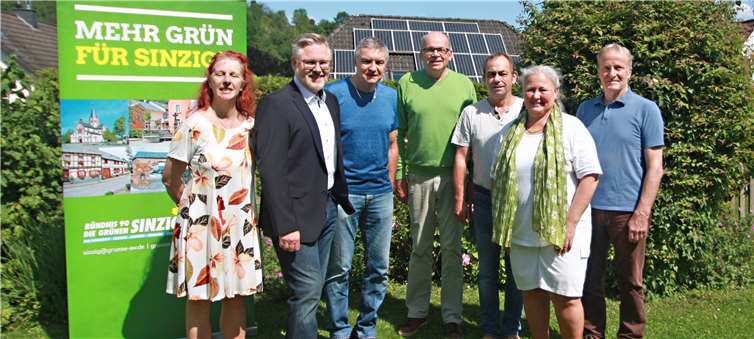 (v.li.) Dr. Natalie Wendisch, Ralf Urban, Berthold Nechterschen, Hardy Rehmann, Martin Ruch, Claudia Thelen und Klaus Hahn.Foto: Foto: B‘90/Die Grünen Sinzig