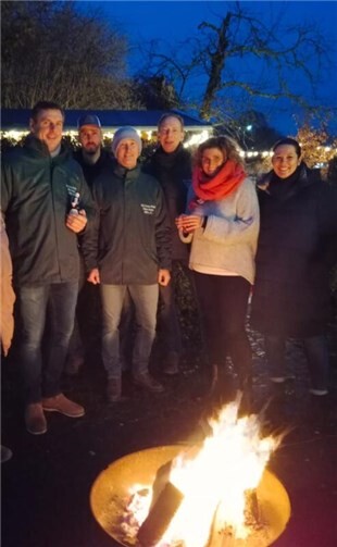 v.l.n.r. Benjamin Kauert, Carsten Monjau, Thilo Schreiber-Pistono, Andreas Köpping (alle KG Grün-Weiß), Julia Uhrmacher, Anna Indelicato