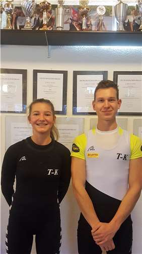 (v.l.n.r) Felicitas Welter und Simon Haible zeigen schon gute Ergebnisse im Blick auf die kommende Saison 2022. Foto: privat