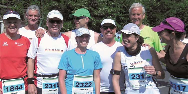 (v.l.n.r.) H. Heyer (4:29:04 h), Werner Rey (4:23:18 h), N. Waltenberger (4:13:44 h), W. Gickler (4:28:26 h), J. Loos (4:13:44 h) und M. Dreiser (4:08:16 h).privat