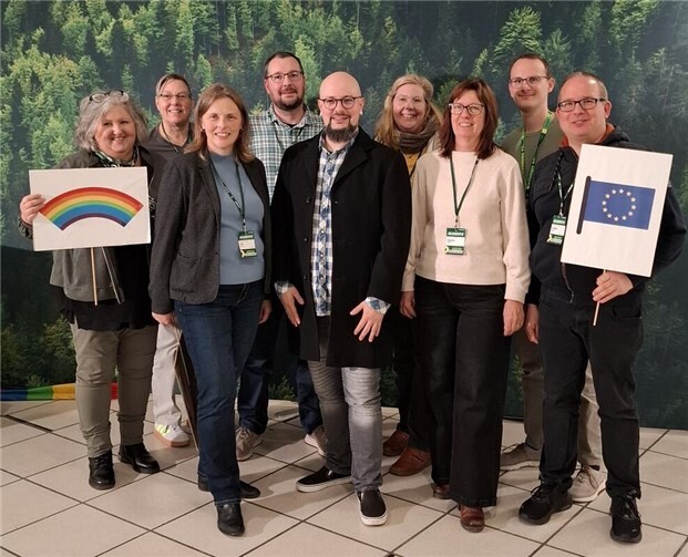 v.l.n.r.: Judith Klaes, Martina Hartmann, Ute Ernst, Thomas Häcker, Markus Seemann, Dana Krämer, Regine Wilke, Thorben Thieme, Holger Wolf.  Foto: Ann-Kathrin Schrepfer