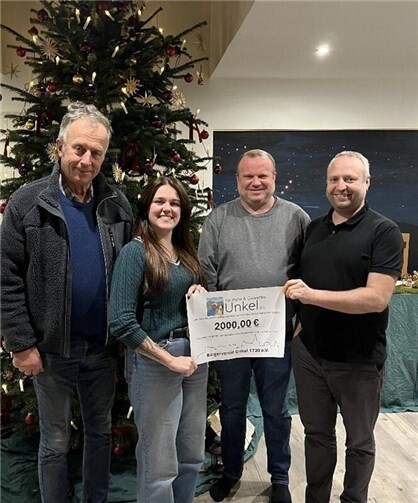 v.l.n.r.: Knut von Wülfing (1. Vorsitzender T&G), Aileen Koch (1. Vorsitzende JGV), Martin Bierwirth (Schatzmeister T&G), Georg Schober (1. Vorsitzender BV).  Foto: privat