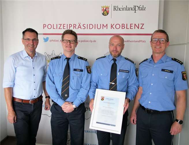 v.l.n.r.: Landsrath, Hoch, Waldenburger, Heimes.Fotos: Polizei