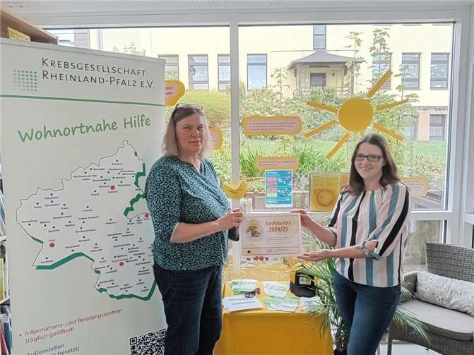 vlnr: Leitung und stv. Leitung der Kindertagesstätte Anhausen.  Foto: privat