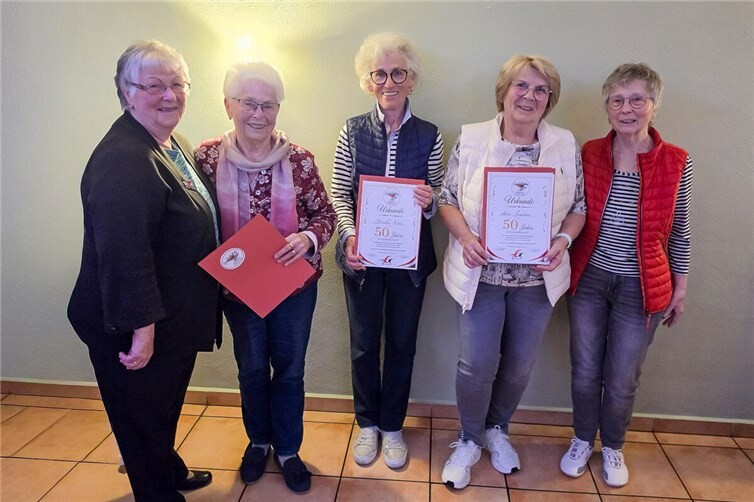 v.l.n.r. Maria Frings, Marianne Ehrenberg, Christa Huhn, Anita Girnstein, Anneliese Hoffmann