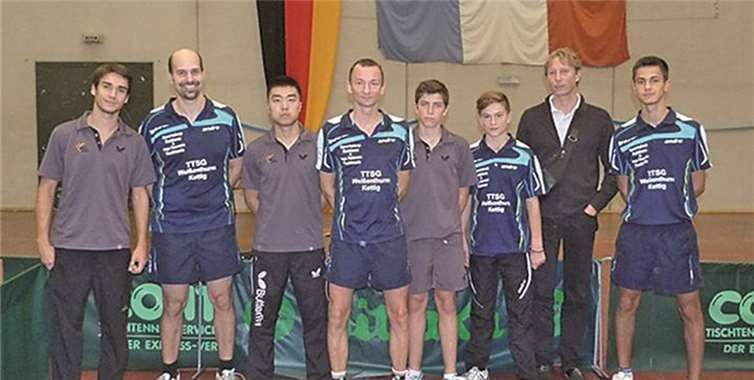 (v.l.n.r.) Mario Lemoniz, Markus Schaufelberger, Chen Wang, Ingo Hansens, Hugo Batocchi, Tobias Werschkun, Betreuer Vincent Batocchi und Nedim Starcevic.privat