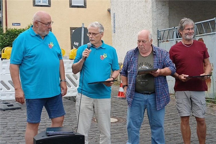 vlnr. Peter Linsel, Rolf Dietrich, Dietmar Duwe, Thomas Acht