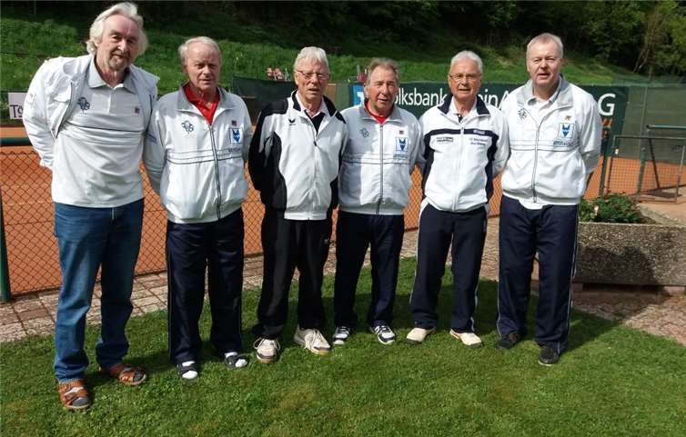 v.l.n.r. Reinhard Clemens, Dieter Vorbrodt, Horst Wrigge, Frank Kristof, Helmut Endler (Mannschaftsführer), Franz Keiman.TC Bad Breisig