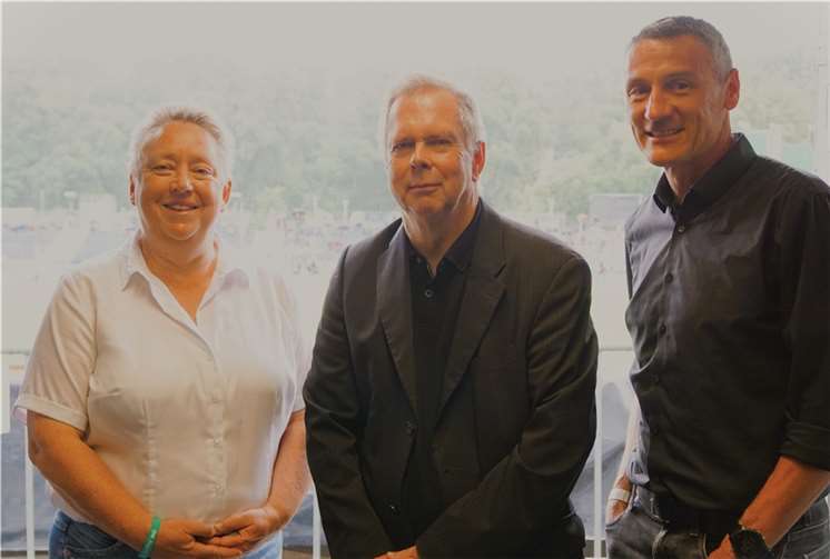 von links: Ulrike Mohrs, Klaus Lotz und Dominic Ullrich.  Foto: Leichtathletik-Verband Rheinland/Annika Gäb
