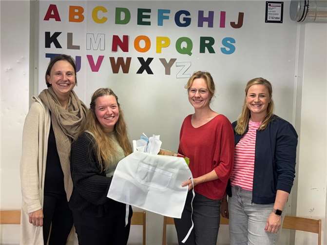 (von links nach rechts): Jessica Kreyer, Nadine Schäfer (Kitaleitung), Anna Meyer und Julia Glasen.  Foto: privat