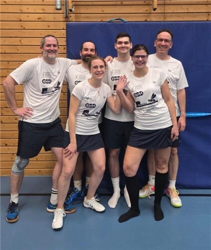 von links: vorne: Johanna Herbst, Daniela Kampmann. hinten: Daniel Schlepp, Dominik Kortus, Nicolas Klein und Oliver Schubert.