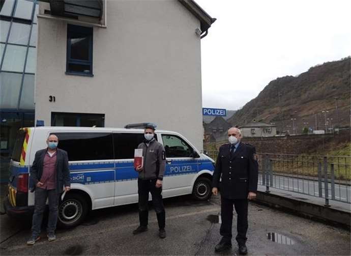 vr.: Erster Polizeikommissar Börsch, Enrico Hunstock, Kriminalhauptkommissar Flick. Foto: Polizeiinspektion Cochem
