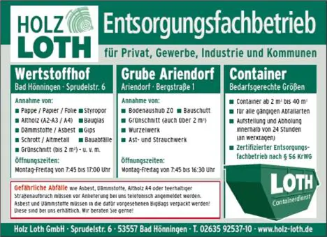 Anzeige Holz Loth
