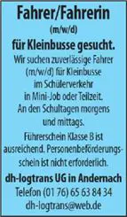 Fahrer für Schülerverkehr