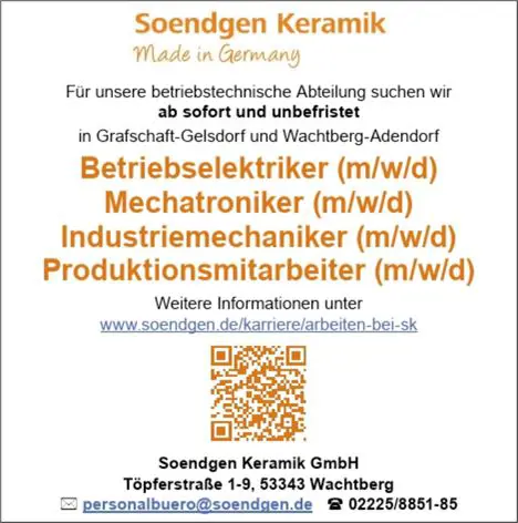 Betriebselektriker (m/w/d) Mechatroniker (m/w/d) Industriemechaniker (m/w/d) Produktionsmitarbeiter 