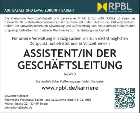 Stellenanzeige Assistentin der Geschäftsleitung
