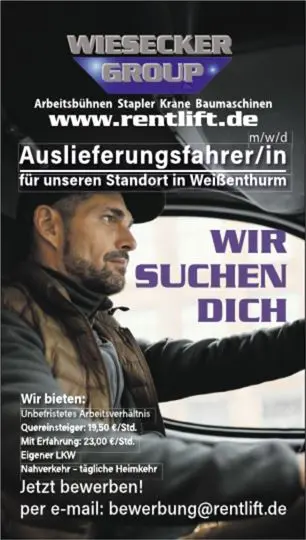 Stellenanzeige Auslieferungsfahrer