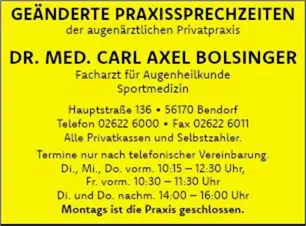 Sprechstundenanzeige