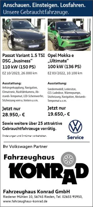 Gebrauchtwagenanzeige