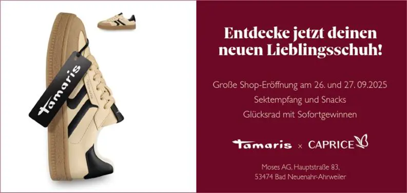 Anzeige Shop Eröffnung Tamaris 