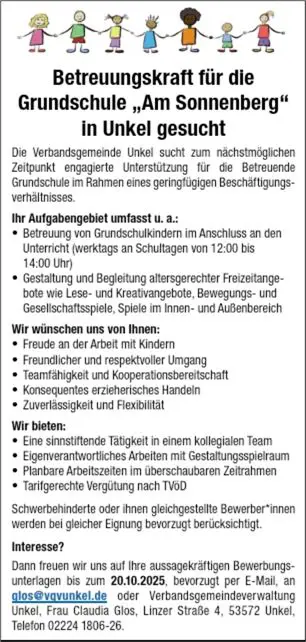 Betreuungskraft für die Grundschule "Am Sonnenberg"