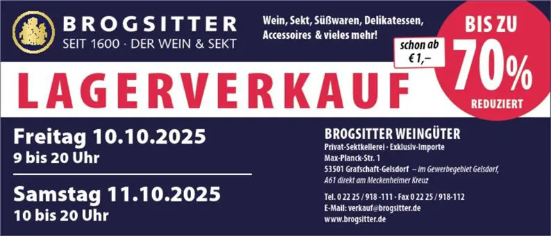 Anzeige Lagerverkauf 