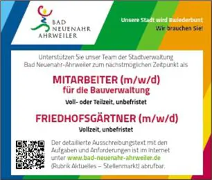 Stellenanzeige Bauverwaltung Friedhofsgärtnerei