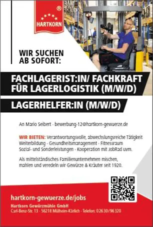 Stellenanzeige Fachlagerist; Fachkraft Lagerlogistik; Lagerhelfer m/w/d 