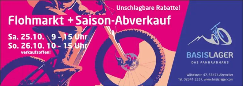 Anzeige Fahrradflohmarkt und VoS