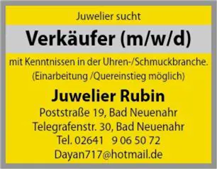 Stellenanzeige Verkäufer/in